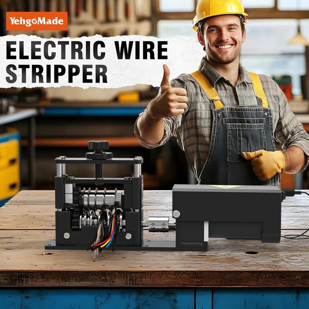 YehgoMade Automatic Wire Stripper Machine with Upgraded Motor, Electric Black