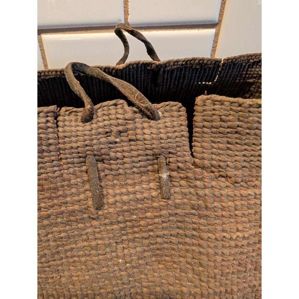 Very Early Native American Rustic Woven Burden Basket