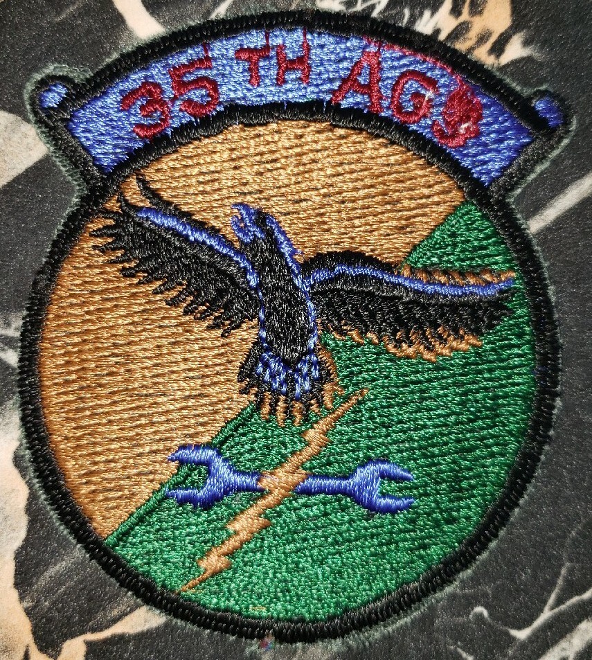 USAF 35th AGS Aircraft Generation Squadron Eagle Patch Subdued Vintage Original