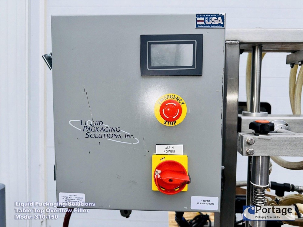 Liquid Packaging Solutions Model: 310-150 || Semi-Automatic Table Top Overflow