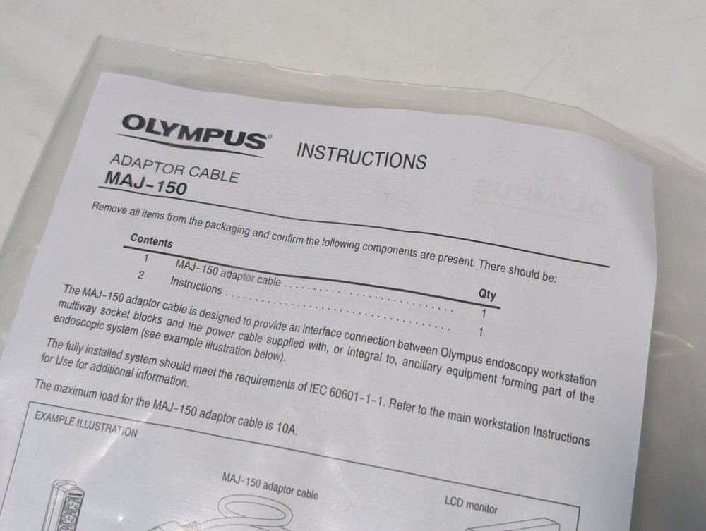 Olympus MAJ-150 Adaptor Cable Interface Connection for Endoscopy Workstation