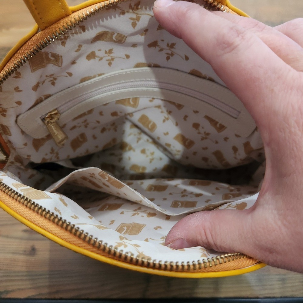 Disney Beauty and the Beast Enchanted Rose Dome Loungefly Mini Backpack Yellow