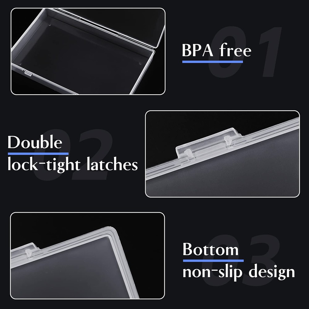 24 Pack Mixed Sizes Rectangular Mini Plastic Containers Clear Plastic Storage...