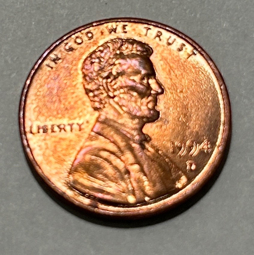 1994d d over d penny repunched 2.5g