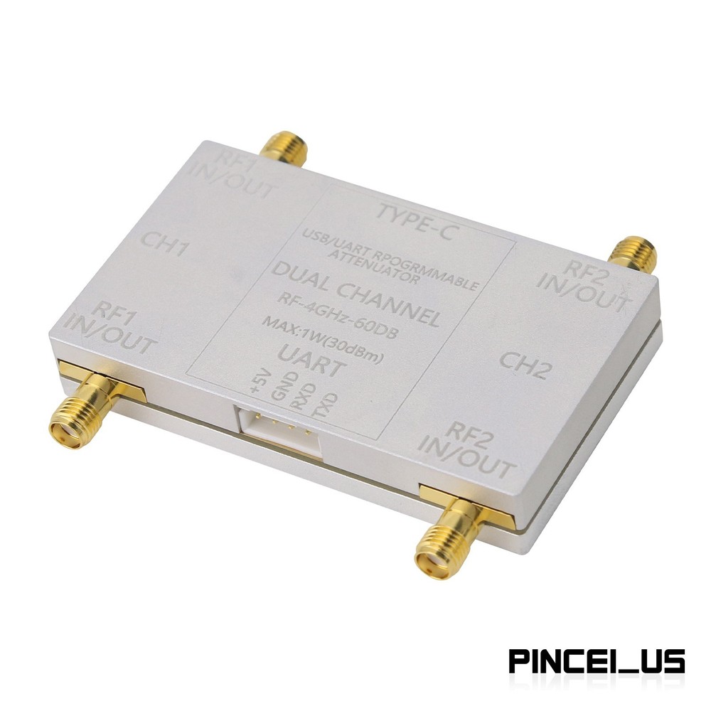 RF-4GHz-60DB Dual Channel Programmable Attenuator (Unit + Type-C Cable) for PC