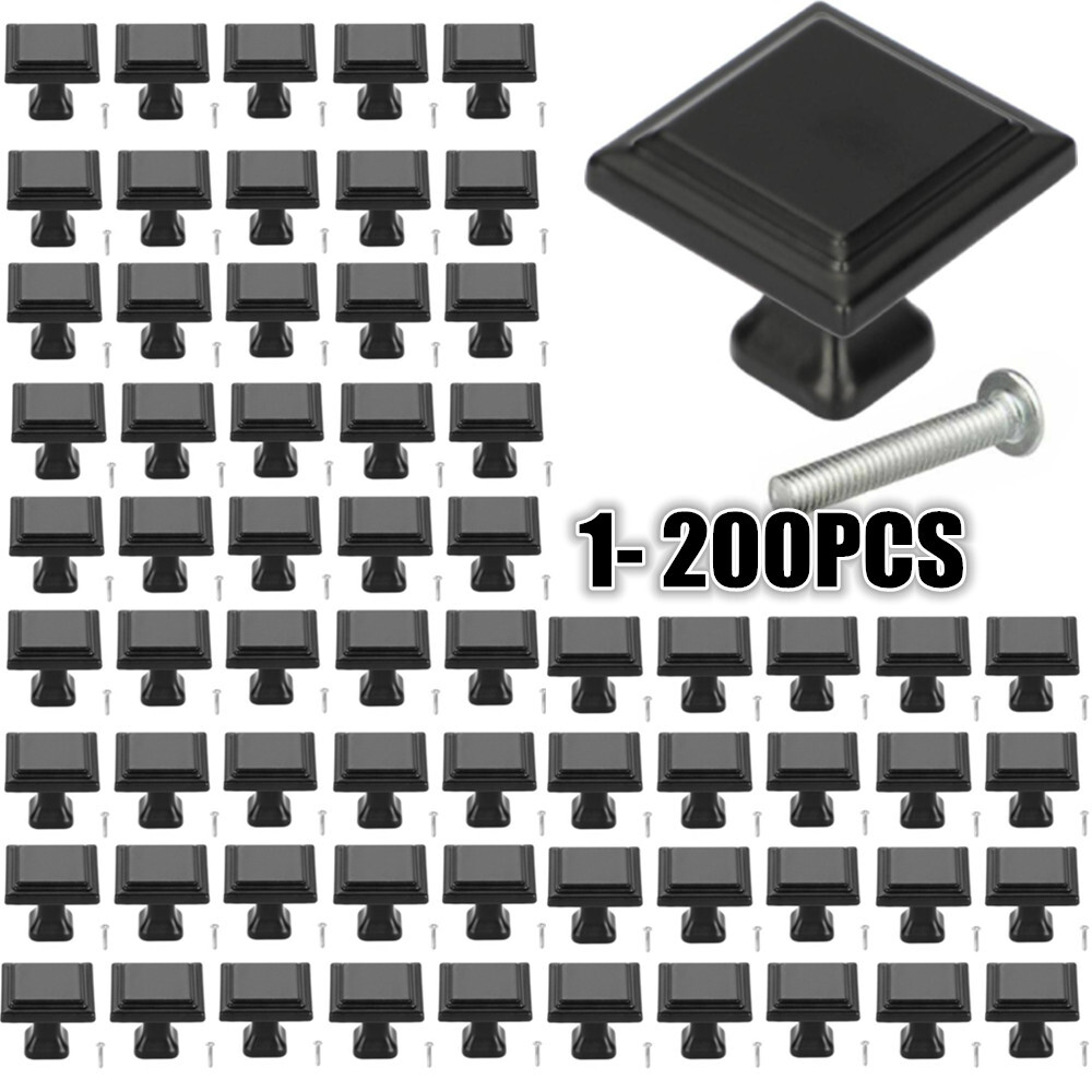 Lot Matte Black Cabinet Pull Knobs Kitchen Drawer Handles Door Cupboard Hardware