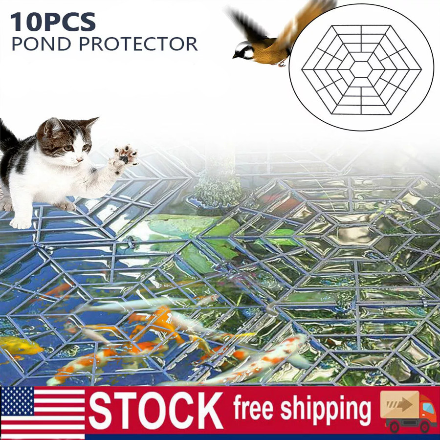Pond Fish Guard Protector Plastic Floating Grid Protective Cover- 10pcs