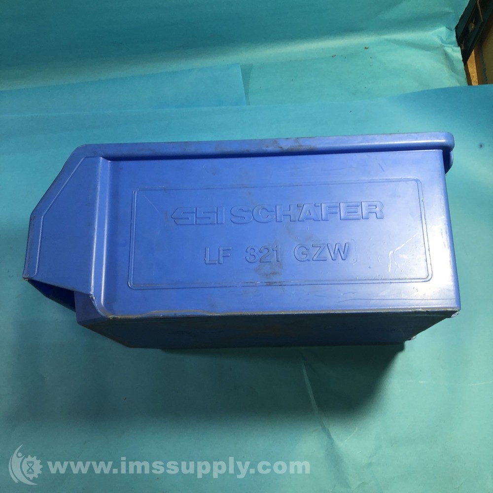 SSI Schafer  LF-321-GZW Blue Stackable Plastic Storage Bins USIP