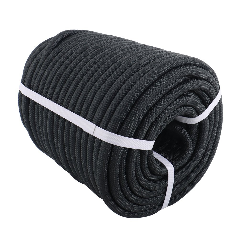 1/2" X150' Double Braided Polyester Rope Strong Arborist Rigging 48 Strand Black