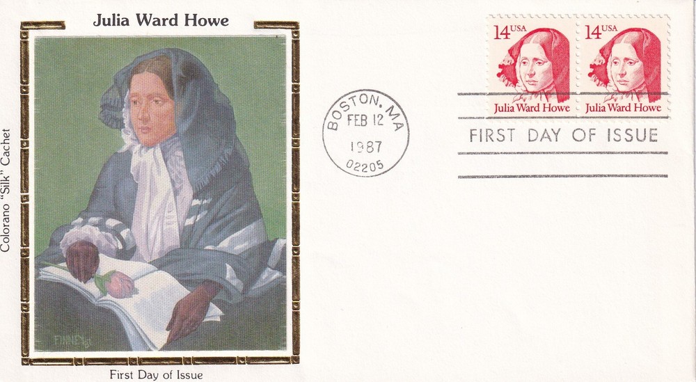 STAMP US SCOTT 2176 "Julia W. Howe" 14 CENT 1987 PAIR FDC - B