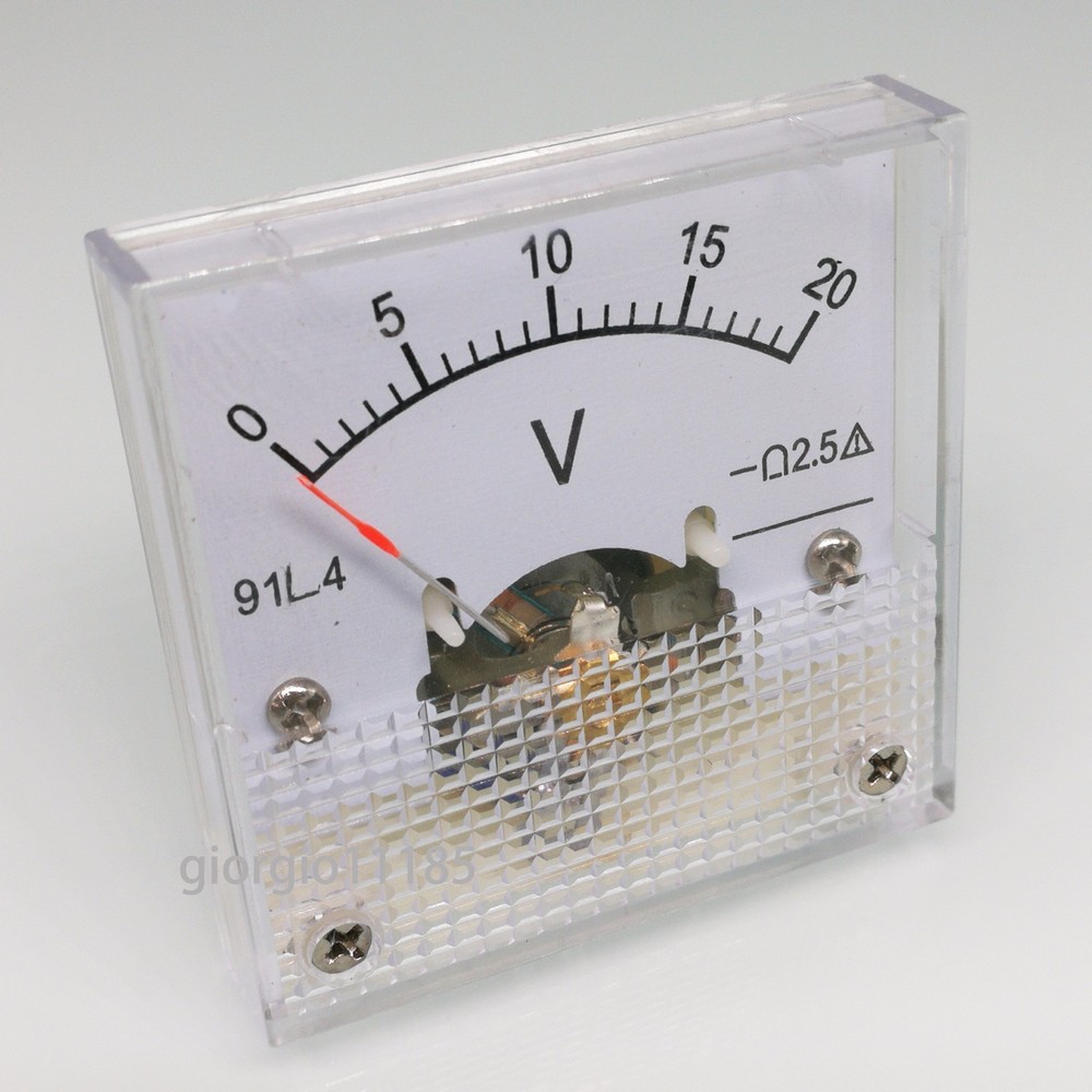 US Stock AC 0 ~ 20V Square Analog Volt Pointer Needle Panel Meter Voltmeter 91L4