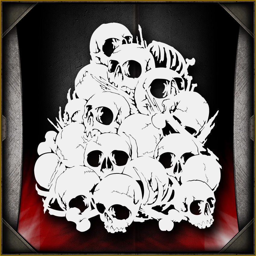 Skull Background 19 -  Airbrush Stencil Template Airsick