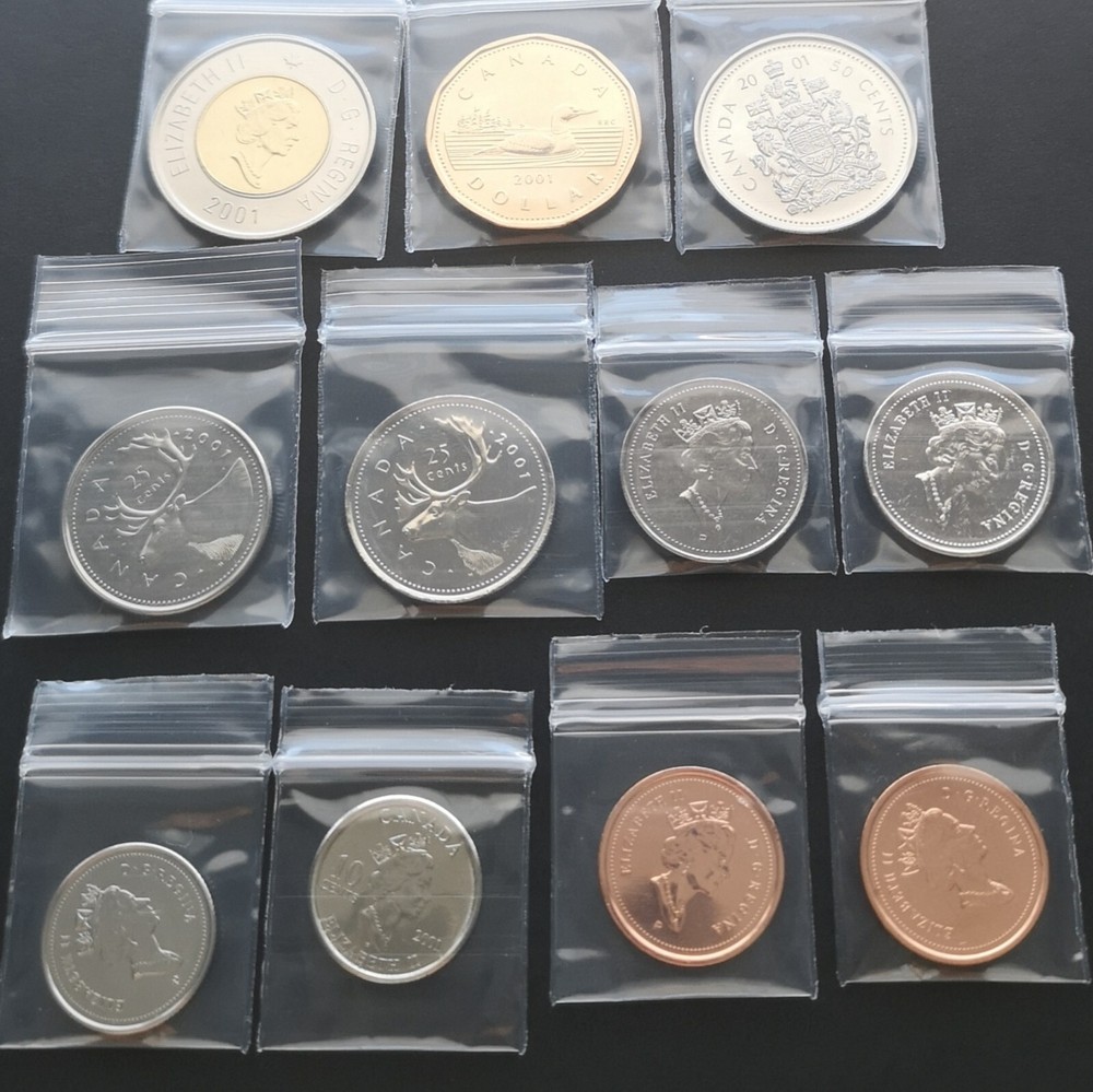 *** CANADA  2001  COMPLETE  UNCIRCULATED  COINS  SET ***