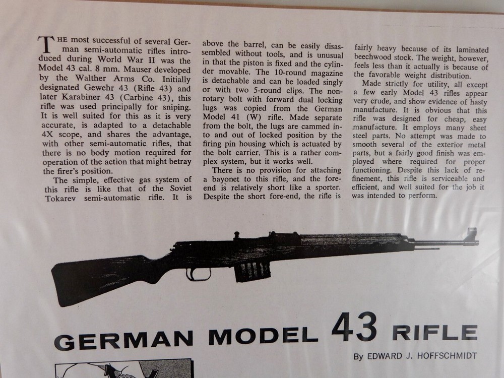 GERMAN MODEL 43 RIFLE BREAK DOWN INSTRUCTION KIT