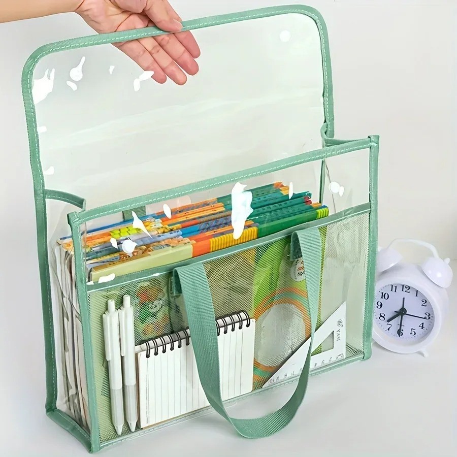 Large Capacity Transparent Waterproof Handheld File Folder Expandable Bag