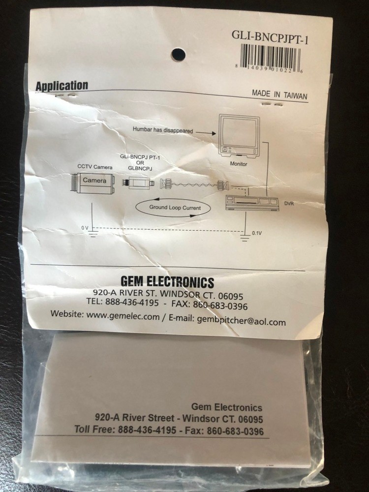 Brand New GEM ELECTRONICS GROUND LOOP ISOLATOR GLI-BNCPJP-1