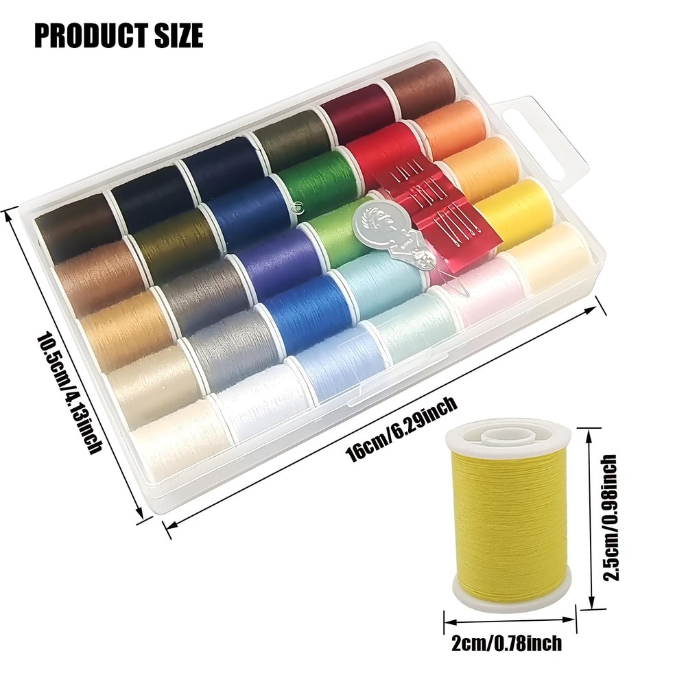 Polyester Sewing Thread Set - 30 Assorted Colors, 50 Yards per Thread Spool, ...