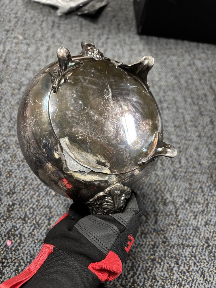 Broken Silver Pitcher with Parts