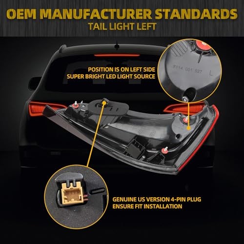 Driver Side Tail Light Compatible with 2013 2014 2015 2016 2017 Audi Rear Left