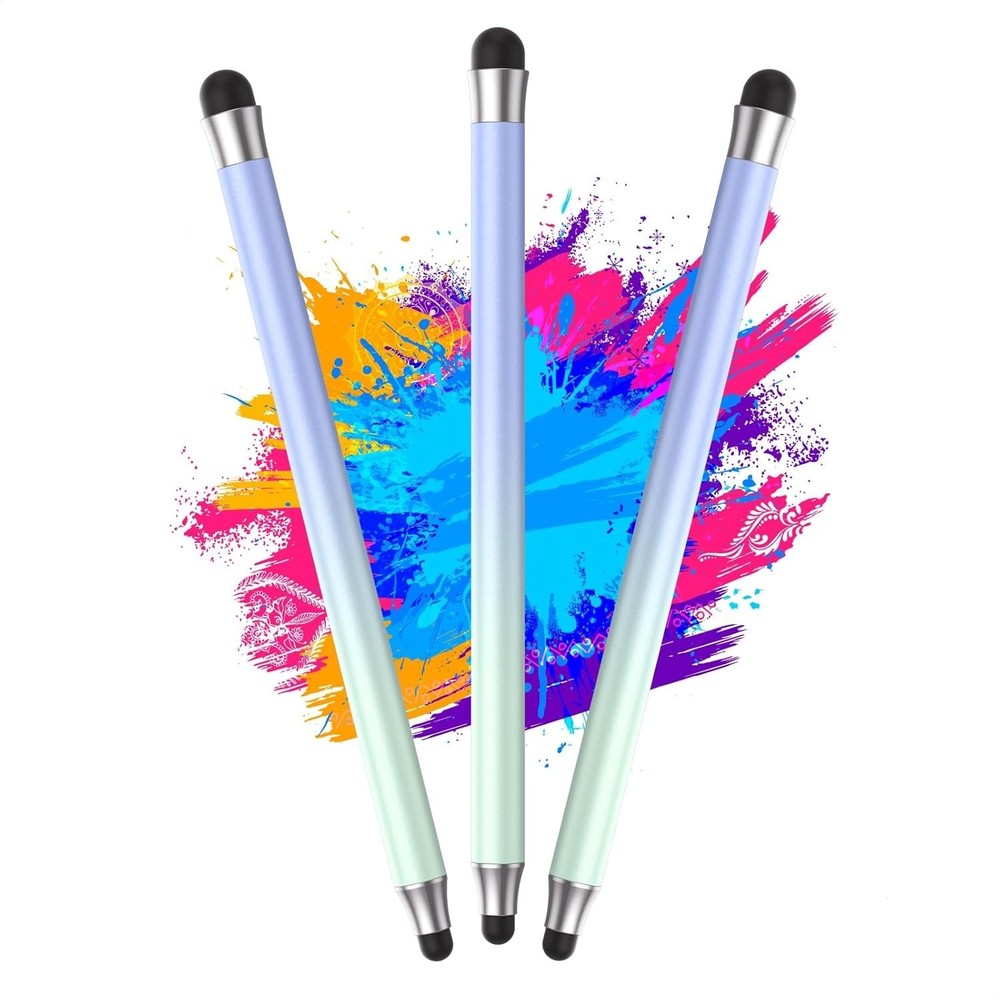 3-Pack Stylus Pens for Touch Screens, Gradient Light Blue, Lightweight Design