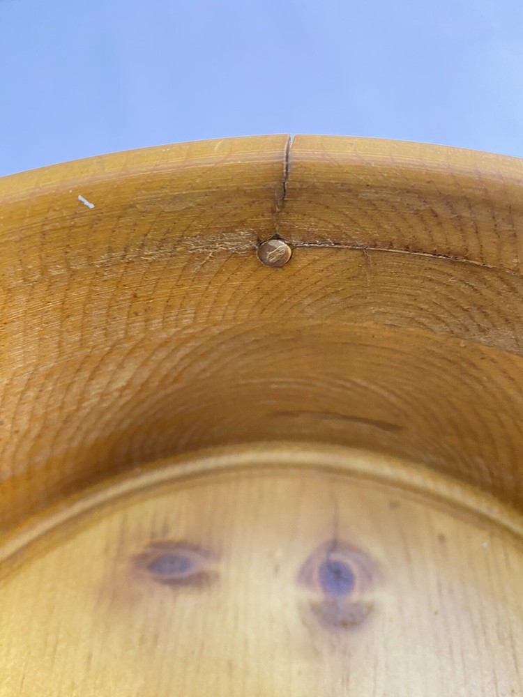 Vintage Tiger Maple Wood Apple Bucket