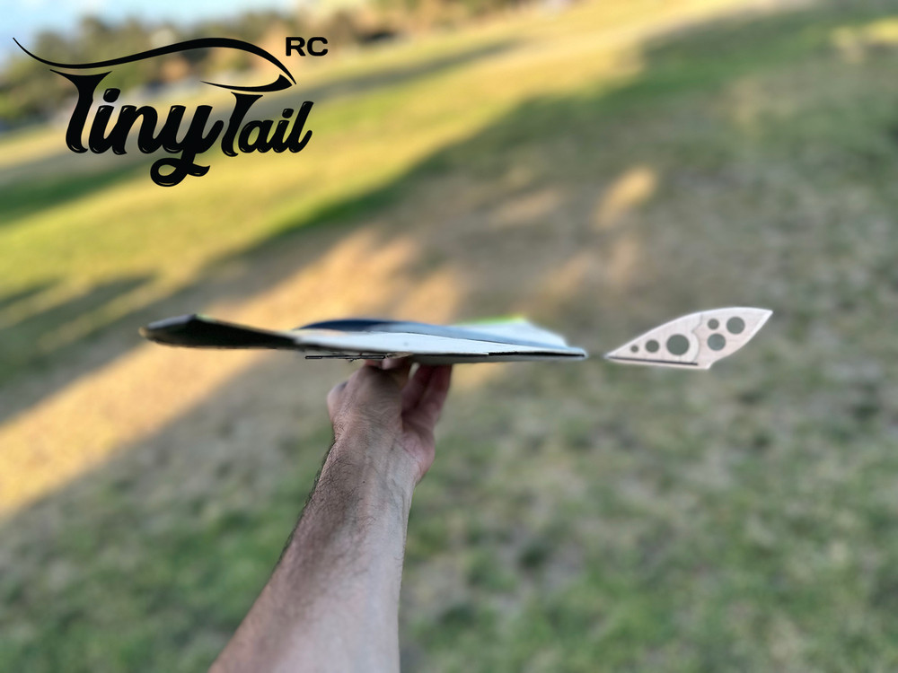 Tiny Tail 2Ch RC Radio Control Glider Air Plane Kit Free Flight Bungee Launch