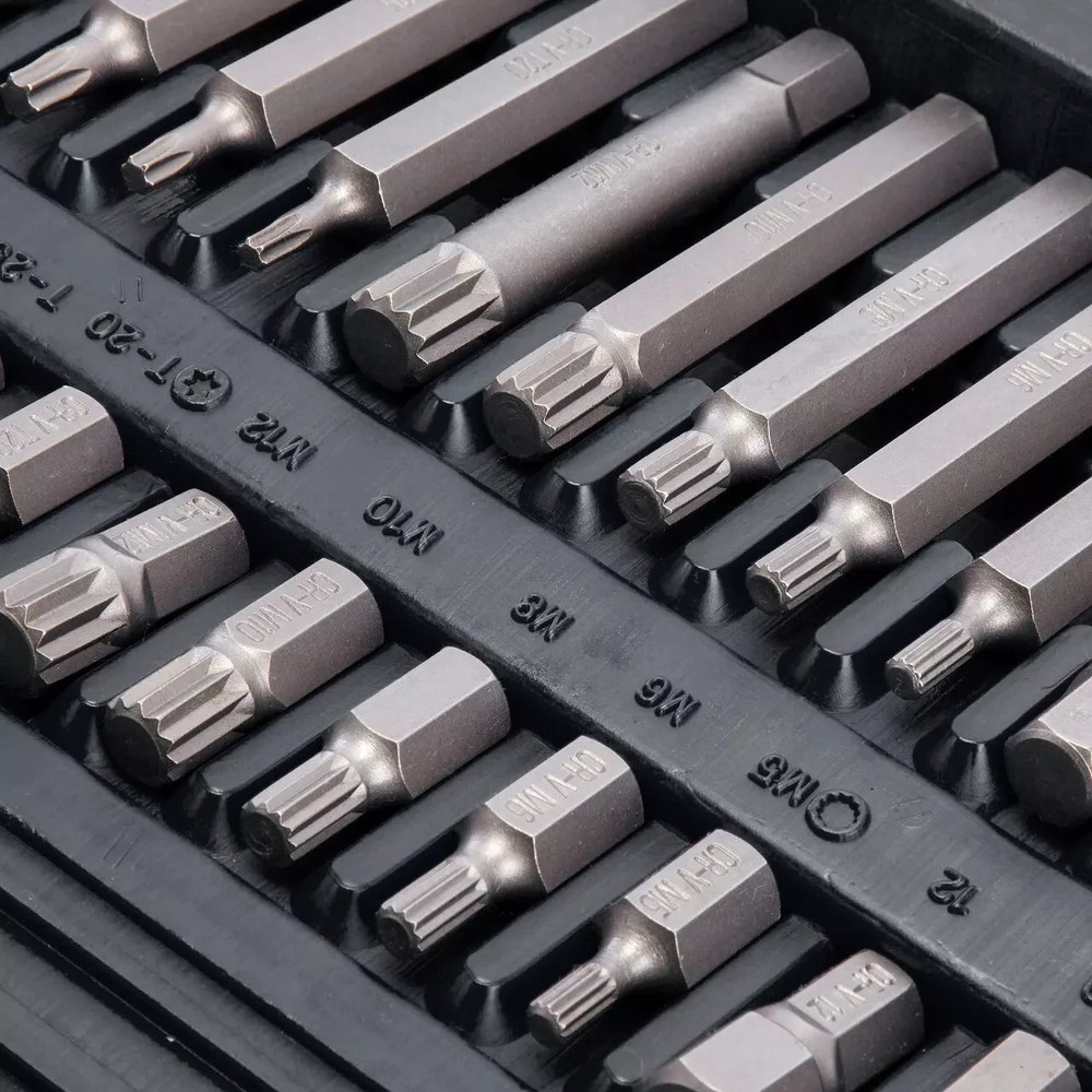 Torx Hex Ribe Spline Bit Socket Set Tamperproof Security Bits 74pc 1/2" 3/8"