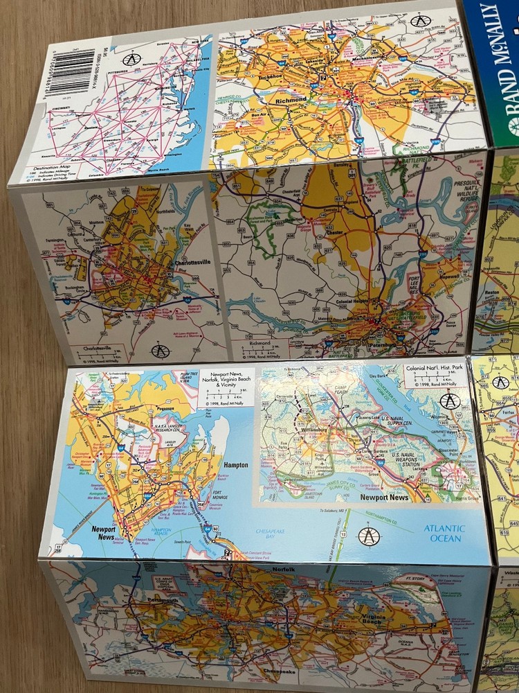 Rand McNally Easy Finder Map Virginia Foldable Packable 1998