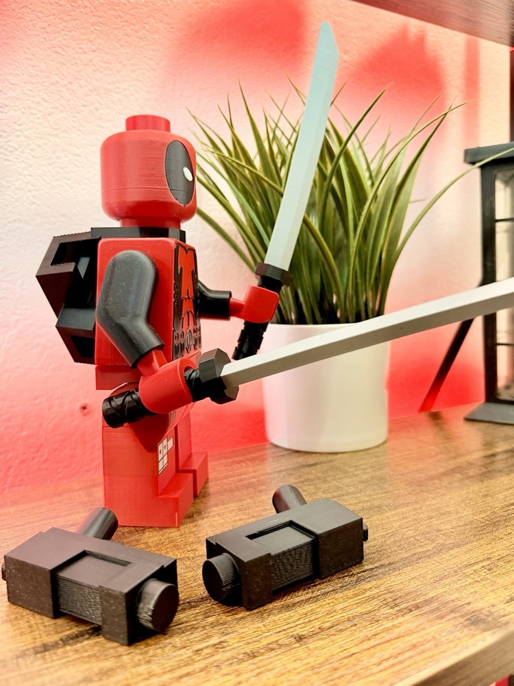 Deadpool Big Brick 8 In Figure (3D Printed)