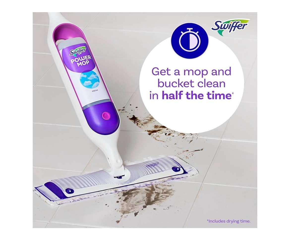 Swiffer Complete Kit Power Mop Multi-Surface Mop for Floor Cleaning Fresh Scent