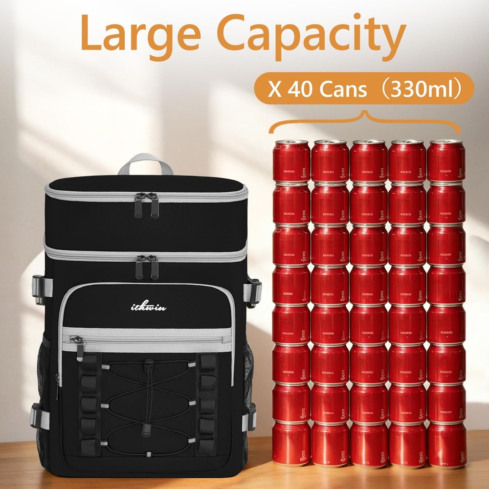 ITHWIU Cooler Backpack, 40 Cans Insulated Lunch Backpack Picnic Backpack for ...