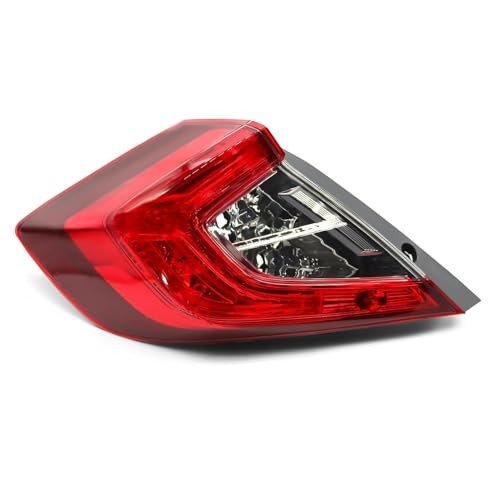 Outer Tail Light Halogen Left Side Compatible with Civic Sedan 2016-2020 w/o