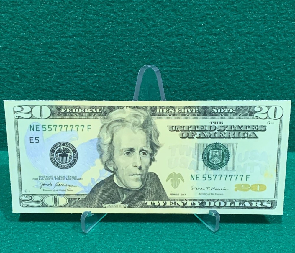 2017 TWENTY DOLLAR BILL (STICKER!) BINARY NOTE 6 IN A ROW (READ DESCRIPTION !!)