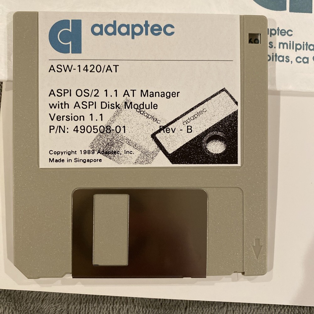Adaptec ASW-1420/ Version 1.1 ASPI Disk Module 3.5” & 5.25” Software