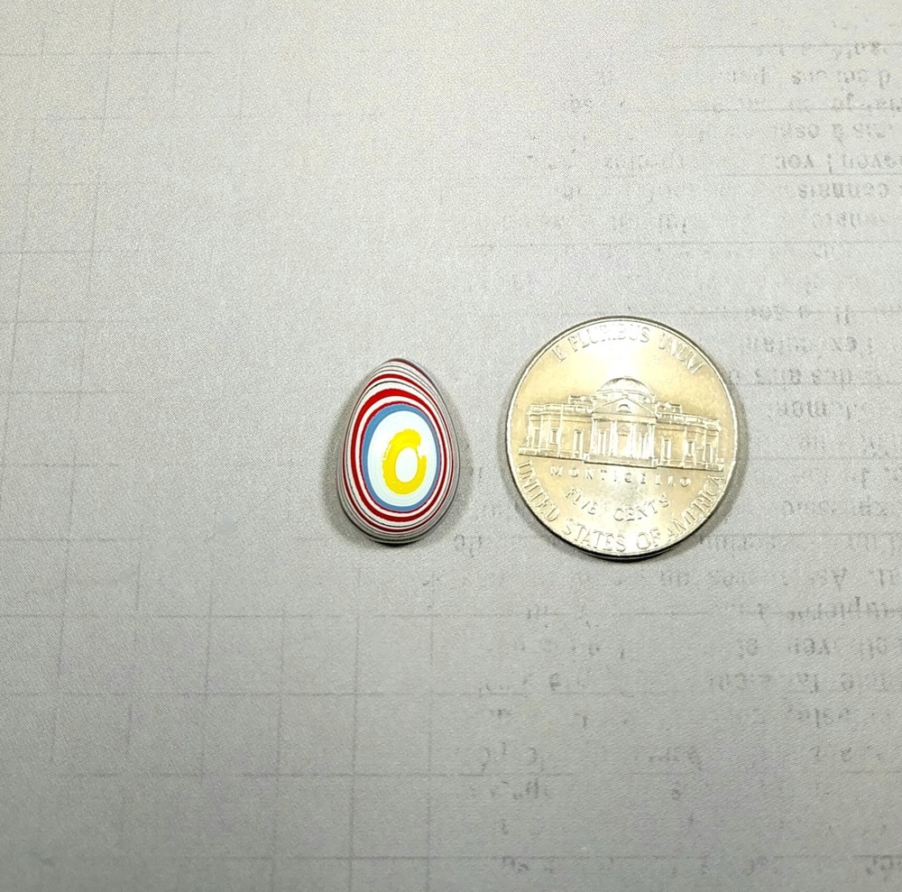 Fordite Cabochon, Small Teardrop Shape, Freightliner Fordite, EB16