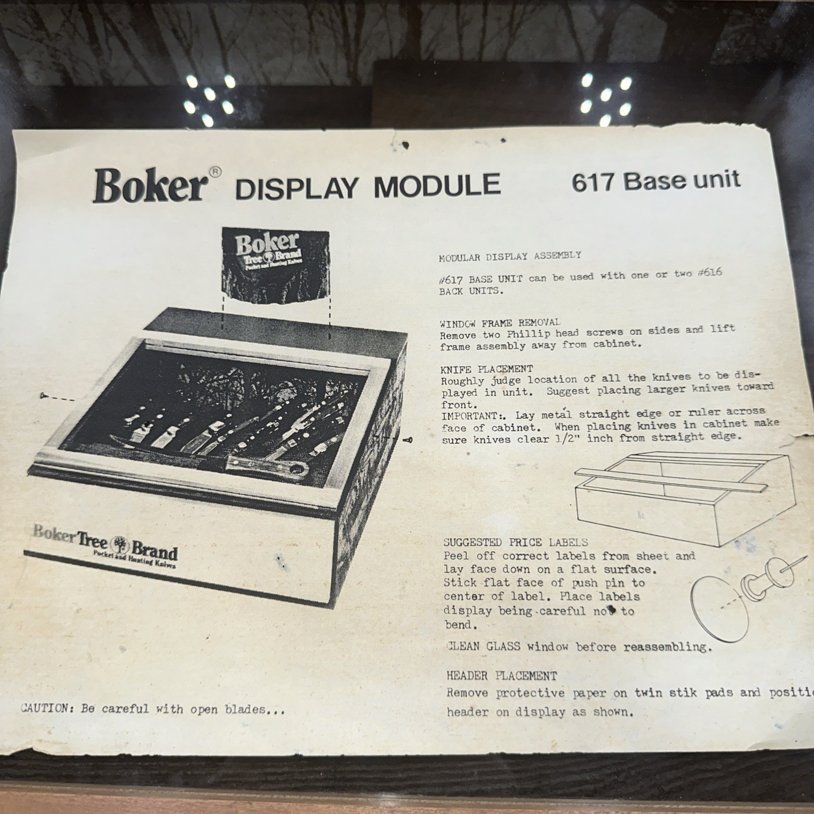 Boker Knife Display Cabinet With Instructions Original Parts & Locking Door
