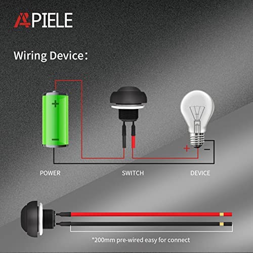 12mm Momentary Push Button Switch Mini Round Switch Waterproof 1A 250V Black