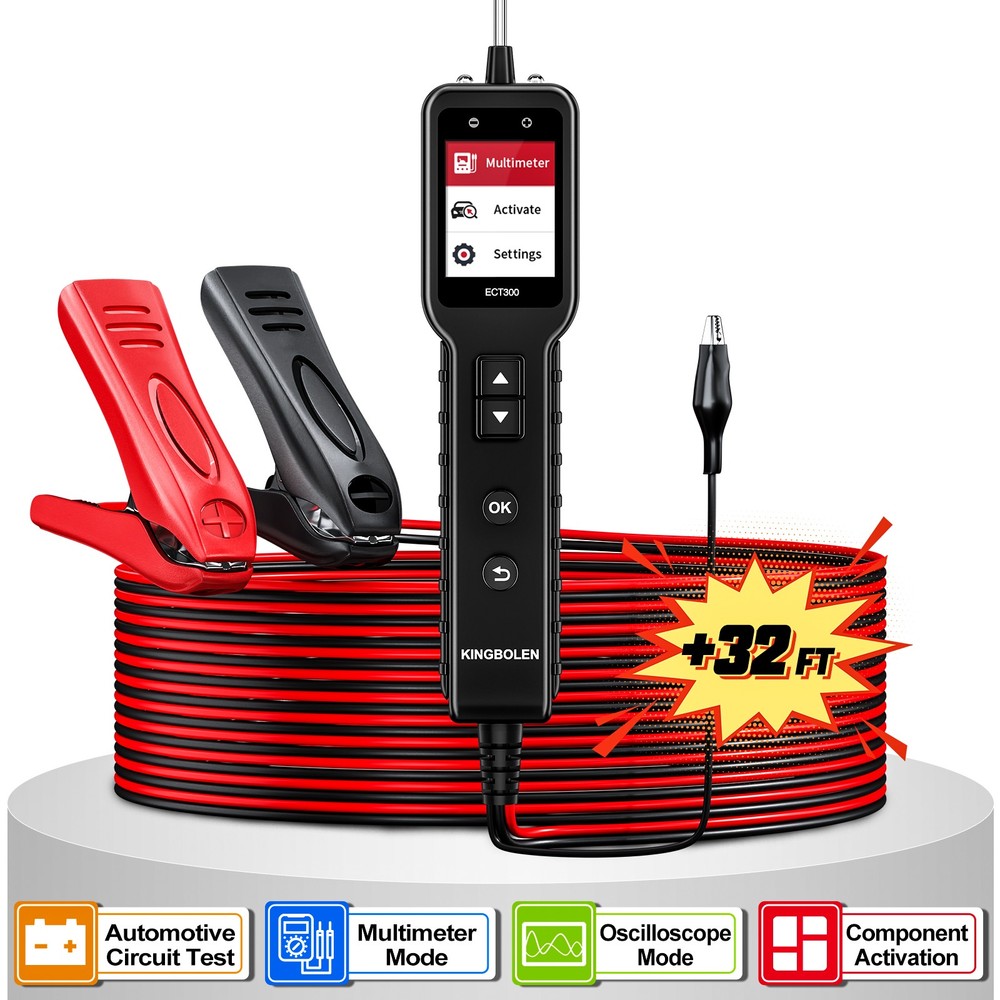 NEW KINGBOLEN ECT300 Car Battery Tester Battery Analyzer for 12V 24V &32ft Cable