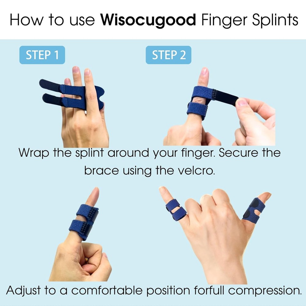 4Pcs Trigger Finger Splint, Thumb Splint,Finger One Size, Black