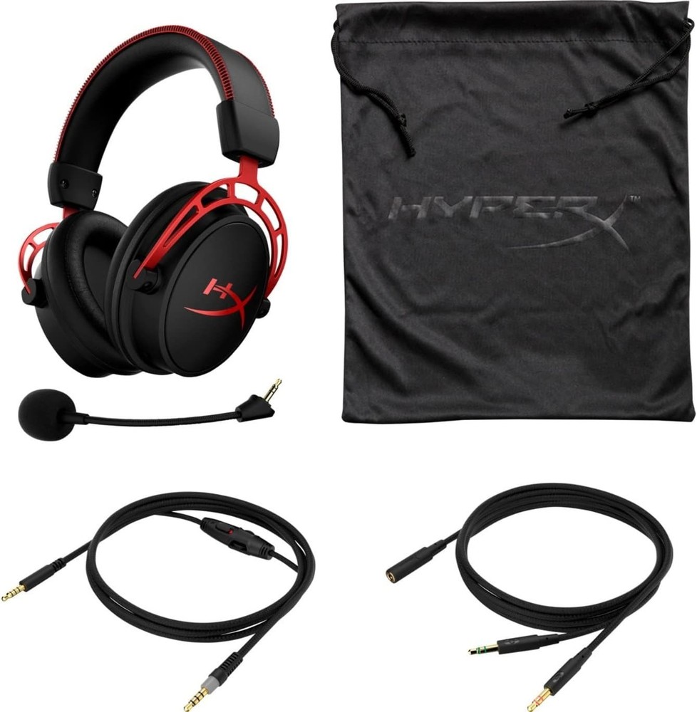 HyperX Cloud Alpha Gaming Wired Headset Microphone for PC PS4 Xbox One Black Red