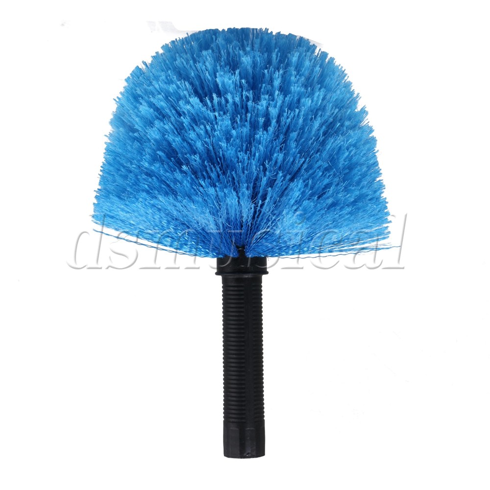 Blue Cobweb Head Brush with Soft Bristles 3/4inch Threaded for Corner