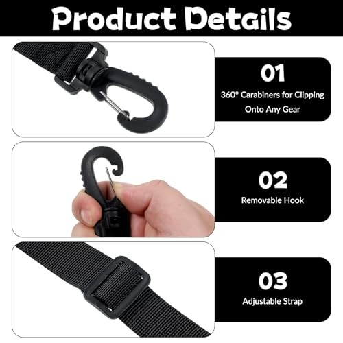 Black Shoulder Strap, Adjustable Replacement Shoulder Strap, 60 Inch Universal