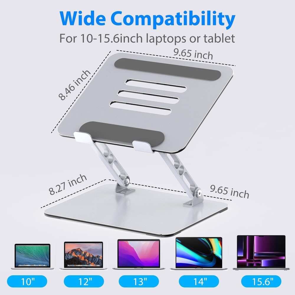 Gogoonike Laptop Stand for Desk, Adjustable Riser, Metal Foldable...
