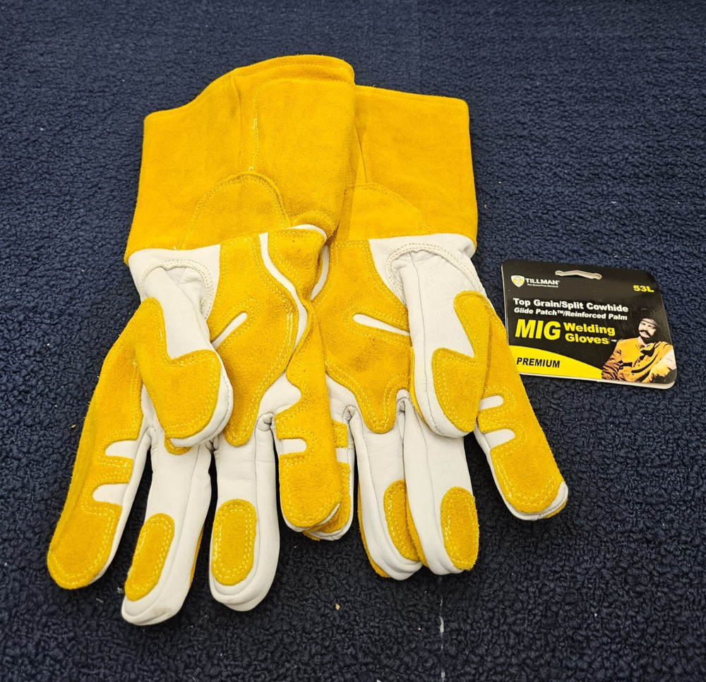 Tillman 53L Grain/Split Cowhide MIG Glove, Glide Patch, 5-1/2" Cuff, Large