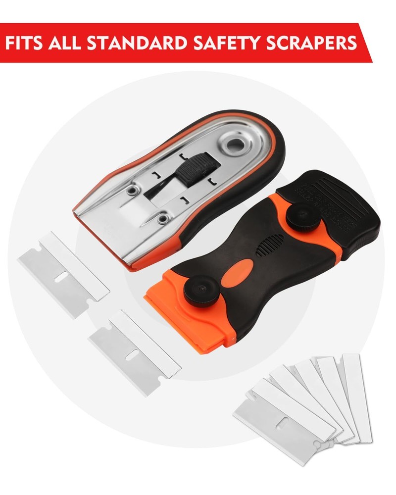 WORKPRO 100-Pack Single Razor Edge Blades, Industrial Scraper Blades,...