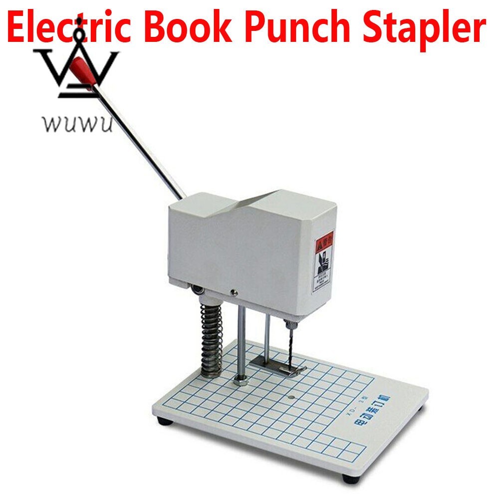 Electric Book Punch Stapler 220V/120W Document Office Binding Machine NEW