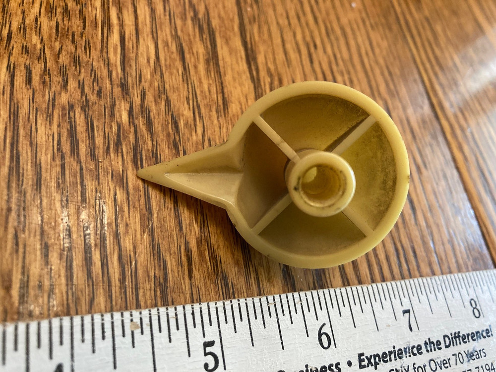 One Ivory large antique radio dial pointer round