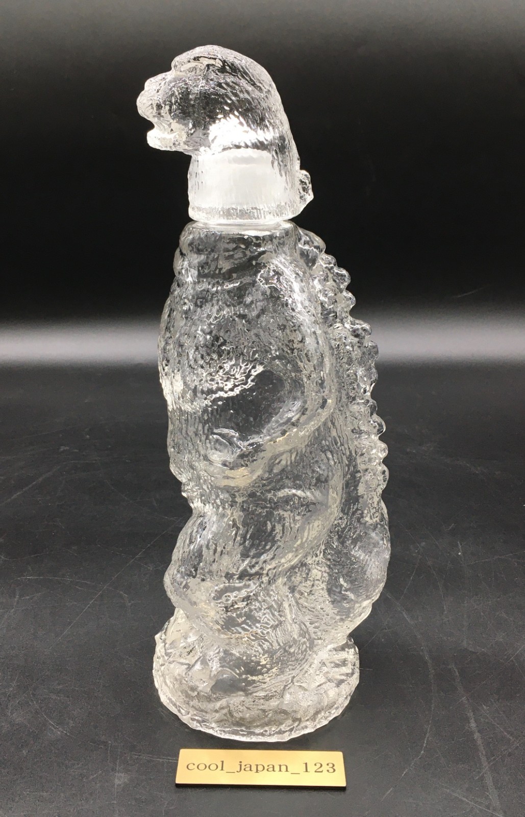 Godzilla Limited Decanter Vintage Clear Glass Bottle TOHO UNICON JAPAN 1980s