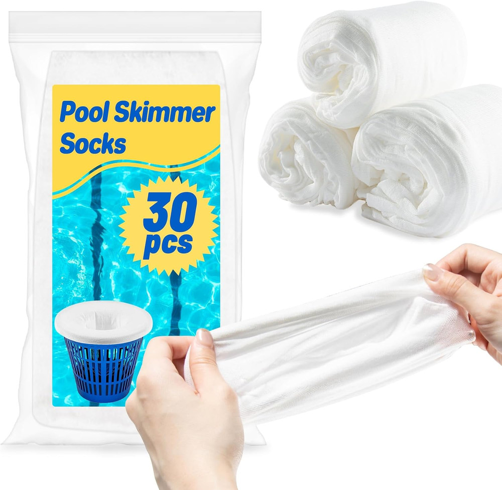 Pool Skimmer Socks Filter - 30PCS Pool Socks Skimmer Cleaning Filter Cleans Debr