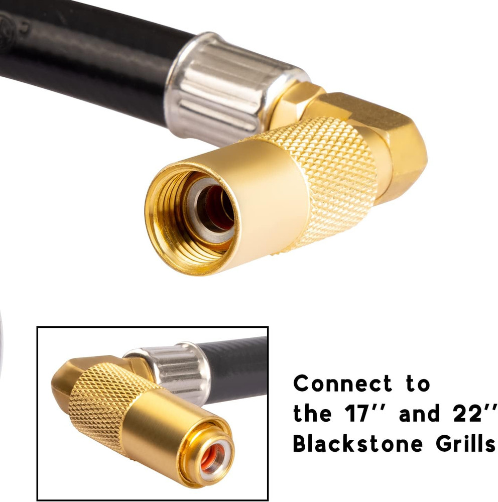 6Ft Propane Regulator Hose with Elbow Adapter for 17" & 22" Griddles